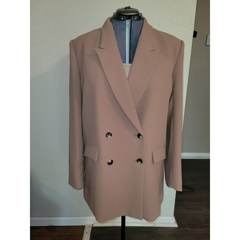 Gianni Bini Olivia Oversized Blazer Dark Tan Neutral Business Casual Jacket - 12